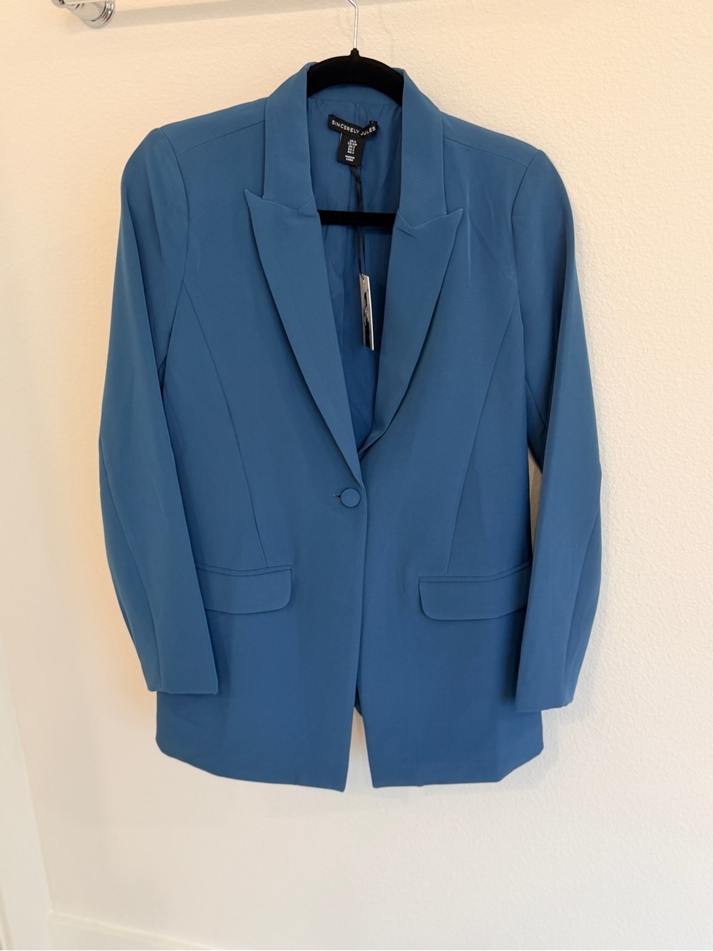 Sincerely Jules Teal Single-Button Shawl Collar Blazer